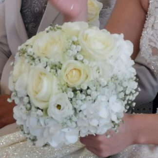 Bouquet de mariée rond, blanc
