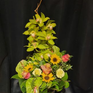 Bouquet linéaire jaune-orangé