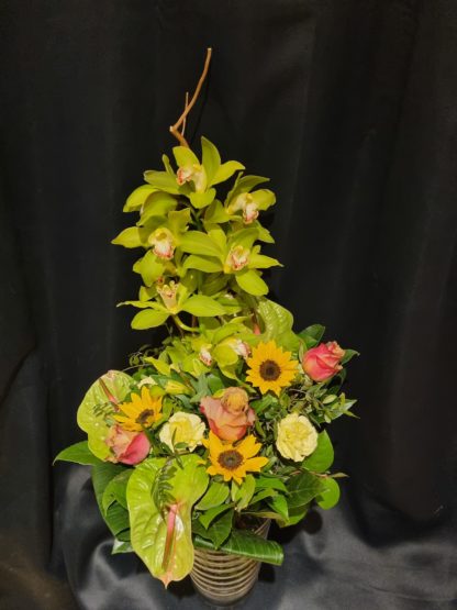 Bouquet linéaire jaune-orangé