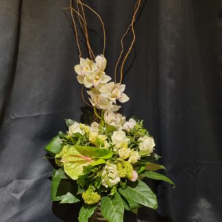 Bouquet linéaire blanc