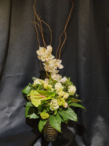 Bouquet linéaire blanc