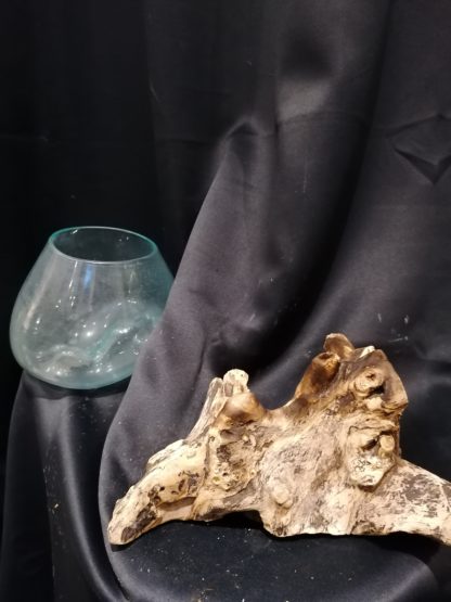 Vase en verre sur bûche (grand) – Image 2